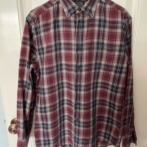 Pendleton Men's Casual Plaid Shirt - Burgundy and Navy